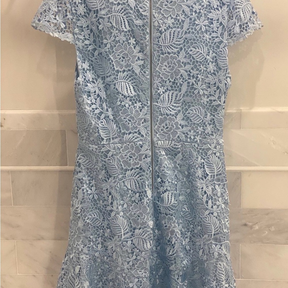 Alice + Olivia Rapunzel Lace Mini Dress Icy Blue  (light blue) NWT Size 10 - Picture 8 of 17